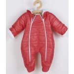 NEW BABY Zimní kojenecká kombinéza s kapucí a oušky New Baby Pumi red raspberry – Zboží Mobilmania