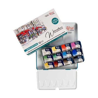 Urban sketching Sada akvarelových barev Rosa 12ks – Zboží Dáma