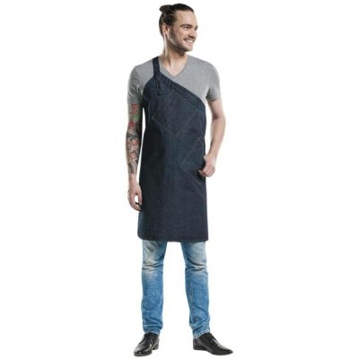 Gastrofans Zástěra s laclem Chaud Devant Skew modrý denim – Hledejceny.cz