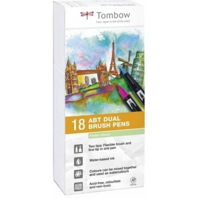 Tombow Oboustranný štětcový fix ABT - Pastels 18 ks – Hledejceny.cz