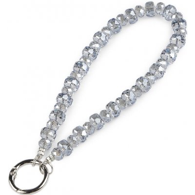 Přívěsek na mobil ze skleněných korálků modrá jemná 1ks – Zboží Živě