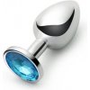 Anální kolík VšeNaSex Ocelový anální kolík Large Diamond modrý kamínek