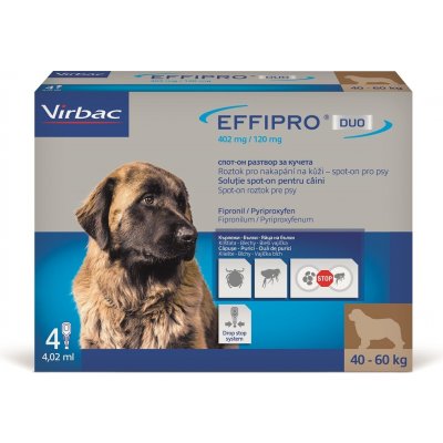 Effipro Duo Spot-on Dog XL 40-60 kg 4 x 4,02 ml – Sleviste.cz