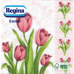 Regina Velikonoční papírové ubrousky Tulipány 1V 20ks 33x33cm