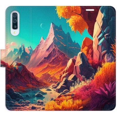 Pouzdro iSaprio Flip s kapsičkami na karty - Colorful Mountains Samsung Galaxy A50 – Zbozi.Blesk.cz