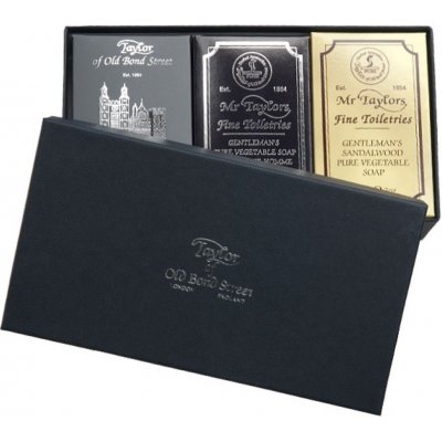 Taylor of Old Bond Street sada sprchových mýdel MIX 3 x 200 g - mýdlo Sandalwood 200 g + mýdlo Mr. Taylor 200 g + mýdlo Eton College 200 g – Hledejceny.cz