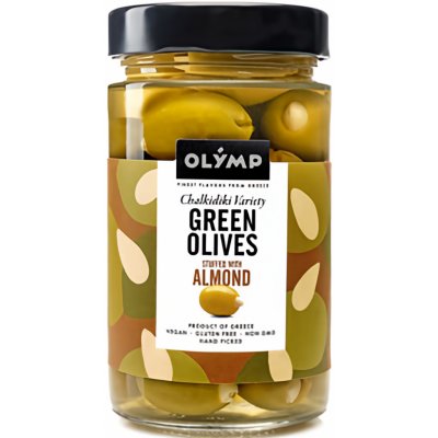 Olymp Zelené olivy s mandlí 320 g – Zboží Dáma