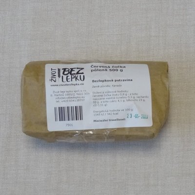 Život bez lepku Čočka červená půlená 0,5 kg – Zbozi.Blesk.cz