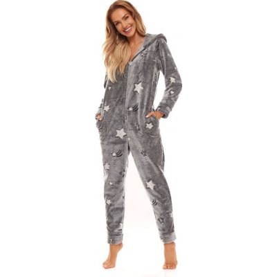 L&L Ellie II dámský overal na spaní šedý s kapucí – Hledejceny.cz
