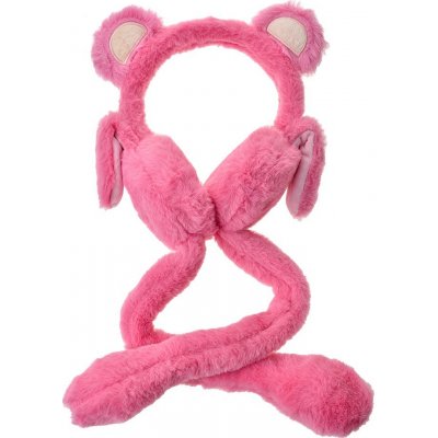 Clayre & Eef dětské klapky na uši pohyblivé uši Medvídek růžové – Zboží Dáma