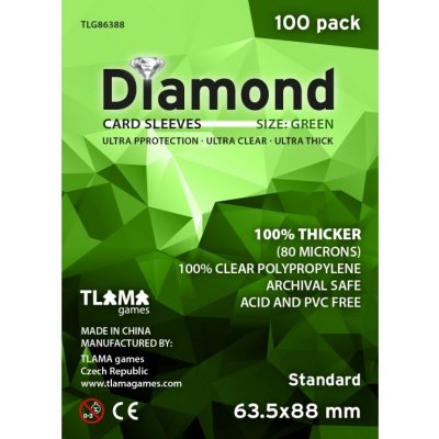 TLAMA Games Diamond Sleeves obaly Green Standard Card Game 63,5x88 mm – Sleviste.cz