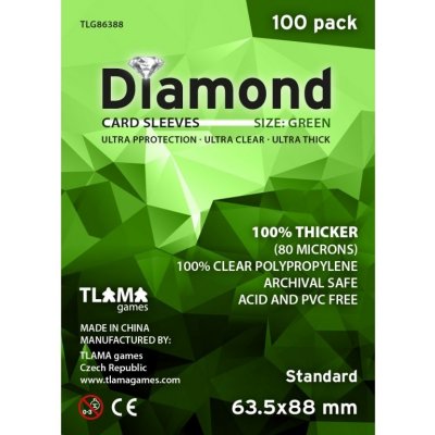 TLAMA Games Diamond Sleeves obaly Green Standard Card Game 63,5x88 mm – Zboží Dáma