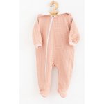 Kojenecký mušelínový overal s kapucí New Baby Comfort clothes růžová – Zboží Mobilmania