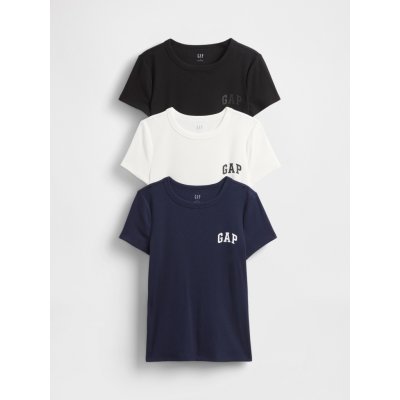 GAP Žebrované tričko s logem 3 ks Vícebarevná – Zboží Dáma