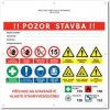 Piktogram POZOR STAVBA 2 bezpečnostní banner s logem firmy - 100x100 cm