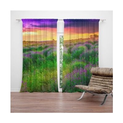 Sablio Závěs Levandulové pole: 2ks 140x250cm – Hledejceny.cz
