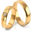 Prsteny iZlato Forever Zlaté snubní prstýnky se srdíčkem a zirkony STOB314V
