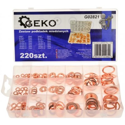 Geko G02821 Sada měděných podložek 220 ks – Sleviste.cz