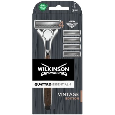 Wilkinson Sword Quattro Essential 4 Vintage Edition + 4 ks hlavic – Hledejceny.cz