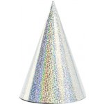PartyDeco Párty kloboučky holografické stříbrné 6ks – Sleviste.cz