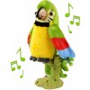 Interaktivní hračky FunPlay 155685 Mluvící papoušek se stojanem 23 cm zelený