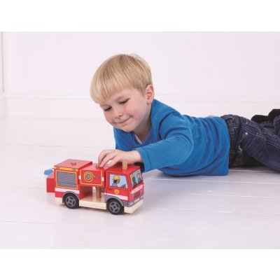 Bigjigs dřevěné hračky Nasazování hasiči – Zboží Mobilmania