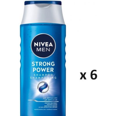 NIVEA MEN Strong Power šampon 6x250 ml-VÝHODNÉ BALENÍ – Zboží Mobilmania