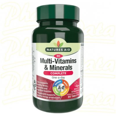 Natures Aid Multivitamíny a minerály Complete 90 tablet – Hledejceny.cz