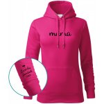 Dámská mikina s kapucí MÁMA a jména dětí na rukávu růžová Černý – Zboží Dáma