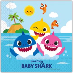 Procos Papírové ubrousky Baby Shark 33x33 cm