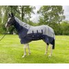 Deka na koně HKM Deka síťovaná Rain Comfort s krkem a laclem pod břicho modrá šedá