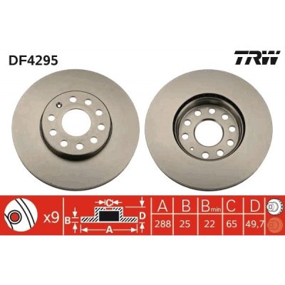 Brzdový kotouč TRW DF4295 TR DF4295 | Zboží Auto