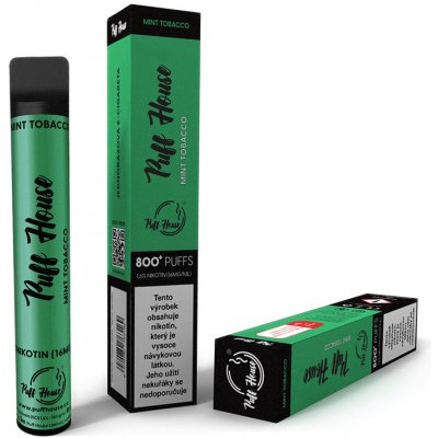 Puff House Mint Tobacco 16 mg 800 potáhnutí 1 ks – Zboží Dáma