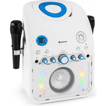 Auna StarMaker karaoke systém CD bluetooth AUX LED světelný efekt 2 x mikrofon CS13 StarMaker WH