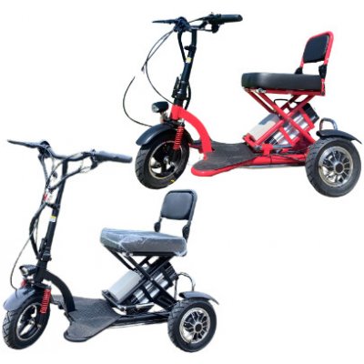 EcoWheel Elektrická tříkolka YB6 skládací 48V Barva: Červená, Baterie: 14Ah – Zboží Dáma