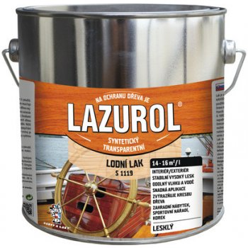 Lazurol S1119 odolný lak na dřevo 2,5 l bezbarvý