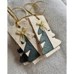 Pod Rukama Vánoční visačky z ručního papíru - 10 ks Barevnost: zelená – Sleviste.cz