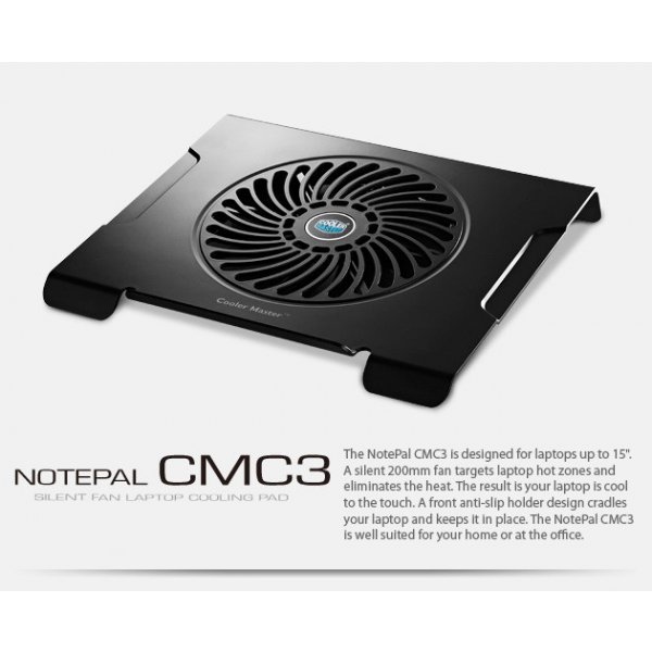 CoolerMaster Chladící podložka CMC3 pro NTB 12-15" černá, 20cm ventilátor  R9-NBC-CMC3-GP od 277 Kč - Heureka.cz