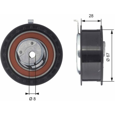 Napínací kladka, ozubený řemen GATES T43052 – Zboží Mobilmania