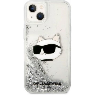 Pouzdro Karl Lagerfeld iPhone 14 Pro Max Glitter Choupette Head stříbrné – Zboží Mobilmania