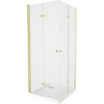 MEXEN/S Roma Duo sprchový kout 90x90, transparent, zlatá +vanička se sifonem 854-090-090-50-02-4010G – Zboží Dáma