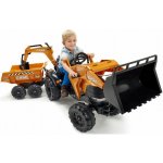FALK Šlapací traktor Case IH Beckhoe s nakladačem rypadlem a vlečkou FA 997W – Sleviste.cz