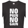 Pánské sportovní tričko No pain no gain Pánské tričko Canvas pánské tričko s krátkým rukávem černá