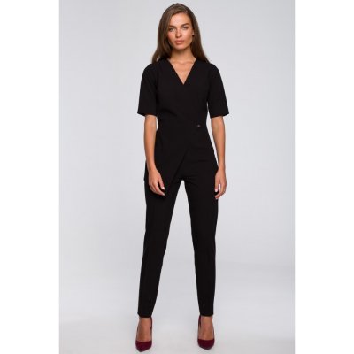 S241 One-piece jumpsuit with a double front black – Zbozi.Blesk.cz