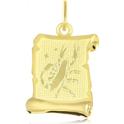Gemmax Jewelry Zlatý přívěsek Štír měsíční znamení pergamen mat GUPYN 35591