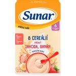 Sunar mléčná kaše 8 cereálií jahoda banán 210 g – Hledejceny.cz