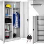 Tectake Plechová policová skříň 6 přihrádek, šedá,80 cm – Zboží Dáma