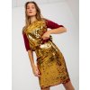 Dámská sukně Sukně s oboustrannými flitry -lk-sd-507019.49 zlato-vínová