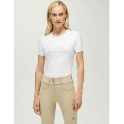 Tommy Hilfiger Tričko Equestrian Malibu dámské optic white – Zboží Dáma