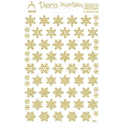 Samolepky metalické Vánoční zlaté vločky 12x18cm - 1ks – Hledejceny.cz